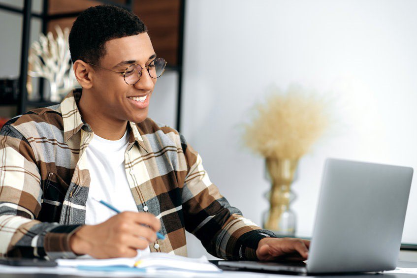 Man working on a laptop